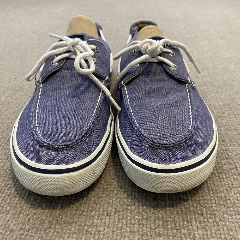Sperry Top-Sider Boat Shoes Mens Size 12 Blue Canvas Preppy Non-Slip STS12848
